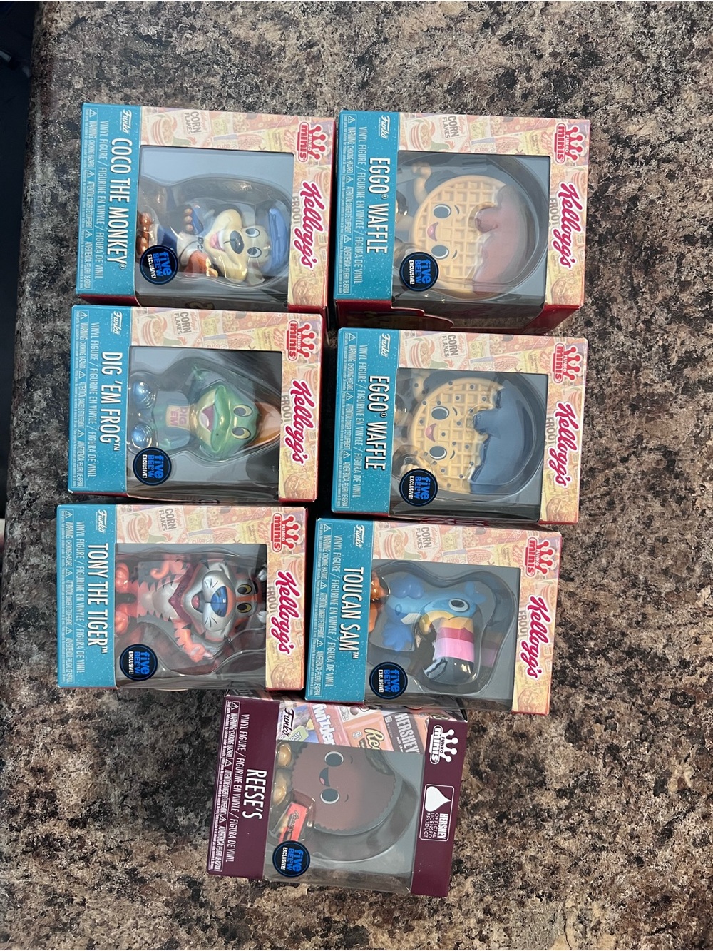 Funko Kellogg's Cereal Mascot Vinyl Figures - Blue, Yellow, Green, Pink, Brown